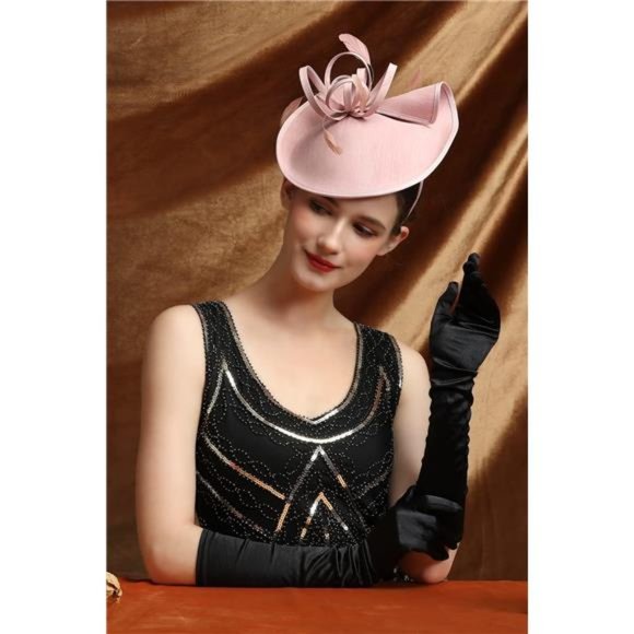 Fascinator Feather Tea Party Pillbox Derby Hat 2 Pink - Picture 4 of 7